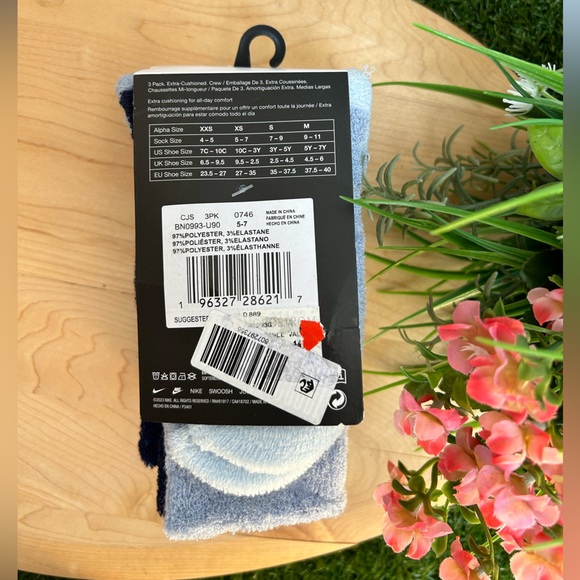 NIKE 3 Pack. Extra-Cushioned. Crew .NEW YTH 10C-3Y - Picture 5 of 12